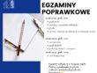 Grafika informacyjna o terminach egzaminów poprawkowych